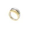 Ellis Domed Collection Anello stack in acciaio inossidabile bicolore