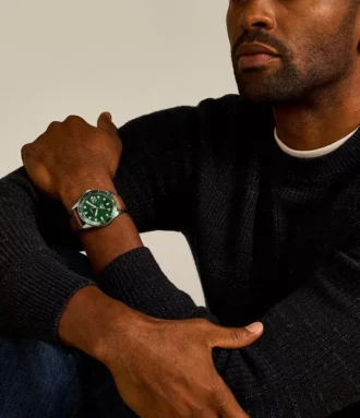 Fossil Blue Dive Orologio con tre lancette, datario e cinturino in pelle LiteHide™ color cuoio