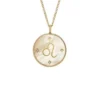 Leo Sutton Zodiac Collana con pendente in acciaio inossidabile dorato e madreperla dorata
