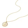 Leo Sutton Zodiac Collana con pendente in acciaio inossidabile dorato e madreperla dorata