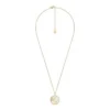 Leo Sutton Zodiac Collana con pendente in acciaio inossidabile dorato e madreperla dorata