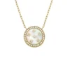 Merrit Classic Collana con pendente in acciaio inossidabile color oro e madreperla