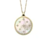 Merrit Classic Collana con pendente in acciaio inossidabile color oro e madreperla