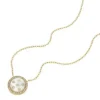 Merrit Classic Collana con pendente in acciaio inossidabile color oro e madreperla