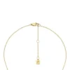 Merrit Classic Collana con pendente in acciaio inossidabile color oro e madreperla