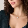 Merrit Classic Collana con pendente in acciaio inossidabile color oro rosa e madreperla