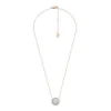 Merrit Classic Collana con pendente in acciaio inossidabile color oro rosa e madreperla