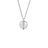 Merrit Collana con pendente in acciaio inossidabile color argento e madreperla senza tempo