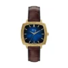 Nick Jonas x Fossil Machine Luxe Blue Vignette Orologio a tre lancette in pelle di coccodrillo marrone