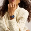 Nick Jonas x Fossil Machine Luxe Blue Vignette Orologio a tre lancette in pelle di coccodrillo marrone