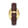 Nick Jonas x Fossil Machine Luxe Blue Vignette Orologio a tre lancette in pelle di coccodrillo marrone