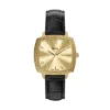 Nick Jonas x Fossil Machine Luxe Orologio a tre lancette in pelle di coccodrillo nera