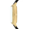 Nick Jonas x Fossil Machine Luxe Orologio a tre lancette in pelle di coccodrillo nera