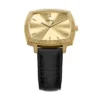 Nick Jonas x Fossil Machine Luxe Orologio a tre lancette in pelle di coccodrillo nera