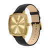 Nick Jonas x Fossil Machine Luxe Orologio a tre lancette in pelle di coccodrillo nera