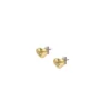 Orecchini a bottone a forma di cuore in acciaio inossidabile dorato Sadie All My Love