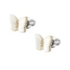 Orecchini a bottone con farfalla in madreperla bianca Sutton Radiant Wings