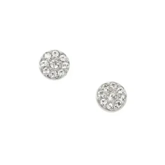 Orecchini a bottone Ellis Disc in acciaio inossidabile color argento
