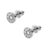 Orecchini a bottone Ellis Disc in acciaio inossidabile color argento