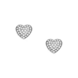 Orecchini a bottone in acciaio inossidabile Sutton Glitz Heart
