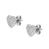 Orecchini a bottone in acciaio inossidabile Sutton Glitz Heart
