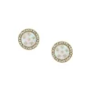 Orecchini a bottone Merrit Classic in acciaio inossidabile color oro con madreperla
