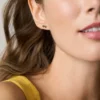 Orecchini a bottone Sutton Heartbeat in ottone dorato