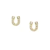 Orecchini a bottone Sutton Horseshoe in acciaio inossidabile dorato