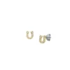 Orecchini a bottone Sutton Horseshoe in acciaio inossidabile dorato