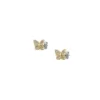 Orecchini a bottone Sutton Pavé Butterfly in acciaio inossidabile dorato