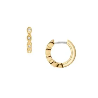 Orecchini a cerchio Ellis Pavé Glitz in acciaio inossidabile dorato