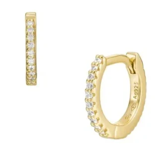 Orecchini a cerchio Ellis Pavé Glitz in argento sterling dorato
