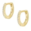 Orecchini a cerchio Ellis Pavé Glitz in argento sterling dorato