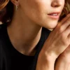 Orecchini a cerchio Ellis Pavé Glitz in ottone color argento