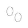 Orecchini a cerchio Ellis Pavé Glitz in ottone color argento