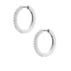 Orecchini a cerchio Ellis Pavé Glitz in ottone color argento