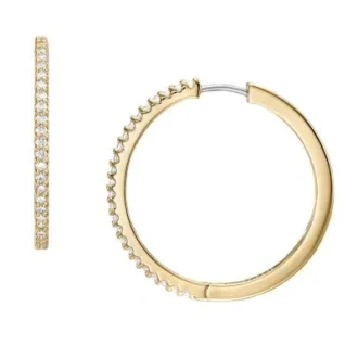 Orecchini a cerchio Ellis Pavé Glitz in ottone dorato