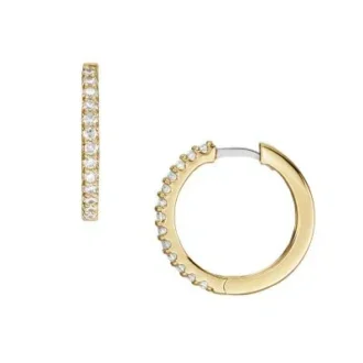 Orecchini a cerchio Ellis Pavé Glitz in ottone dorato