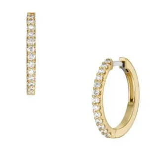 Orecchini a cerchio Ellis Pavé Glitz in ottone dorato