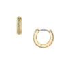 Orecchini a cerchio Harlow in acciaio inossidabile color oro con texture lineare