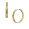 Orecchini a cerchio Harlow in acciaio inossidabile color oro con texture lineare