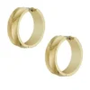 Orecchini a cerchio Harlow in acciaio inossidabile color oro con texture lineare