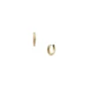 Orecchini a cerchio Harlow in acciaio inossidabile color oro con texture lineare