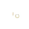 Orecchini a cerchio Harlow in acciaio inossidabile color oro con texture lineare