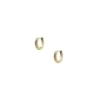 Orecchini a cerchio Harlow in acciaio inossidabile color oro con texture lineare