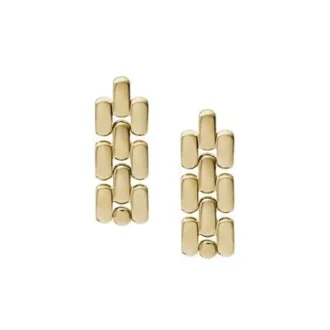 Orecchini pendenti Arden Watch Links in acciaio inossidabile color oro