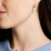 Orecchini pendenti classici Merrit in acciaio inossidabile color oro con madreperla