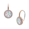 Orecchini pendenti classici Merrit in acciaio inossidabile color oro rosa con madreperla