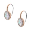 Orecchini pendenti classici Merrit in acciaio inossidabile color oro rosa con madreperla