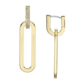 Orecchini pendenti Heritage D-Link Glitz in acciaio inossidabile color oro